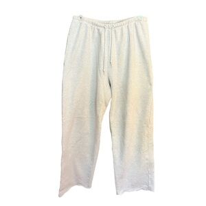 John Galt/Brandy Melville Light Gray Wide Leg Sweatpants with Raw Hem – One Size